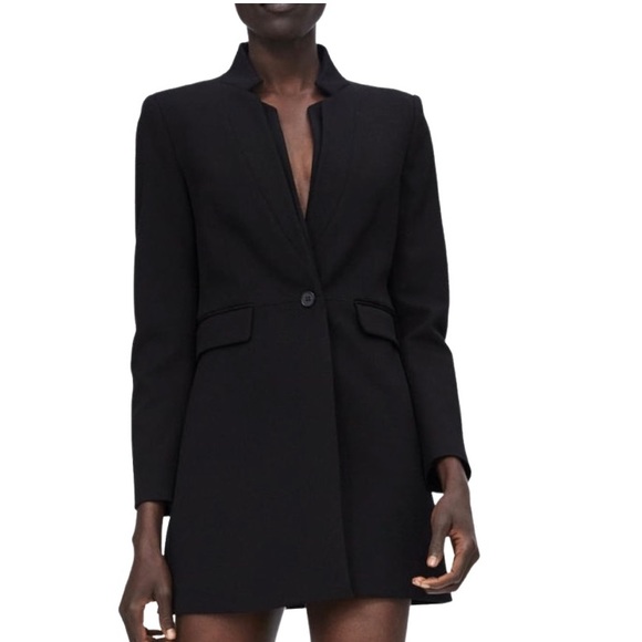 Zara Jackets & Blazers - Zara Inverted Lapel Long Black Blazer
Frock Jacket